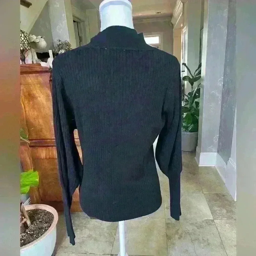 Via Milano black cowl neck lightweight sweater L Black Excellent condition